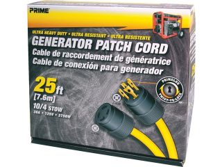 Prime Wire Model GC143925 25 ft. Generator Patch Cord, 25 ft 30 Amp 4 Prong Twist to Lock