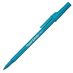 Paper Mate Ballpoint Stick Pens Fine Point 0.8 mm Blue Barrel Blue Ink Pack Of 12