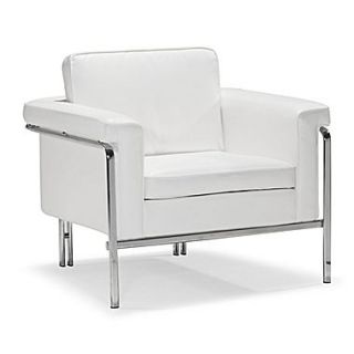 Zuo Singular Leatherette Armchair, White