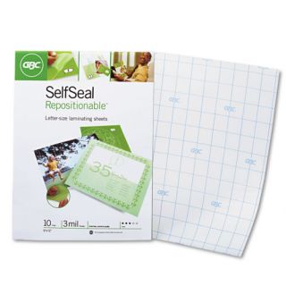 Swingline GBC SelfSeal Repositionable Laminating Sheets (Pack of 10)
