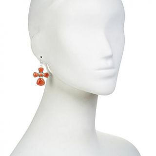 Jay King Orange Coral Sterling Silver Cross Earrings   7507288