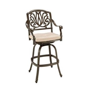 Home Styles Floral Blossom Taupe Swivel Bistro Patio Stool 5559 89
