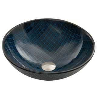 Vigo Glass Vessel Sink in Blue Matrix VG07067