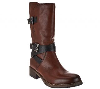 Clarks Artisan Leather Mid Shaft Boots with Buckles   Volara Melody —