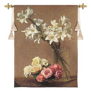 Floral Roses and Lilies Tapestry by Fine Art Tapestries