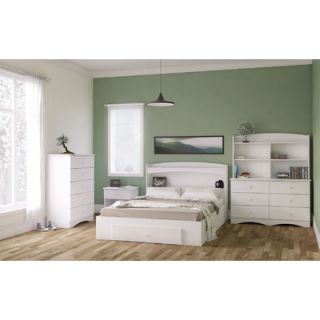 Nexera Vichy Storage Platform Customizable Bedroom Set