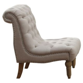Emerald Home Furnishings Hutton Nailhead Fabric Slipper Chair