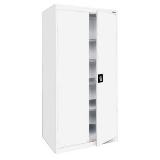 Sandusky Elite Series 72 in. H x 36 in. W x 24 in. D 5 Shelf Steel Recessed Handle Storage Cabinet in White EA4R362472 22
