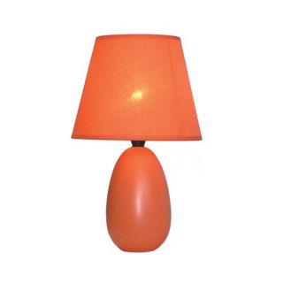 Simple Designs 9.45 in Orange Indoor Table Lamp with Fabric Shade