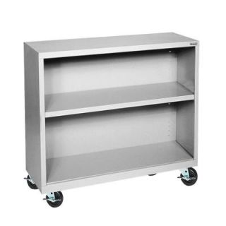 Sandusky Mobile 2 Shelf Steel Bookcase in Dove Gray BM10361830 05