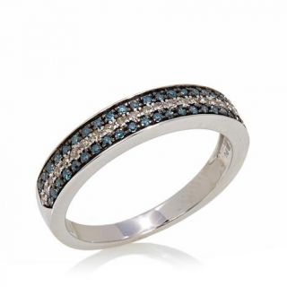 White and Colored Diamond Sterling Silver Band Ring   7737177