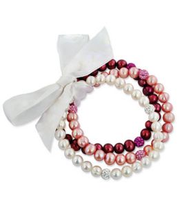 Fresh by Honora Pearl Bracelet Set, Pink Cultured Freshwater Pearl and
