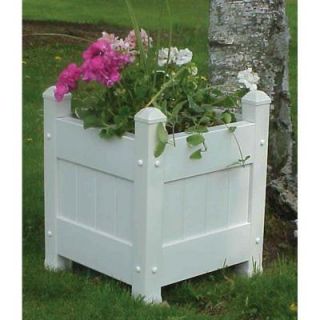 Dura Trel 16 in. Square White Vinyl Planter Box 11123