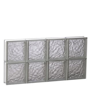REDI2SET Ice Glass Pattern Frameless Replacement Block Window (Rough Opening 18 in x 14 in; Actual 17.25 in x 13.5 in)