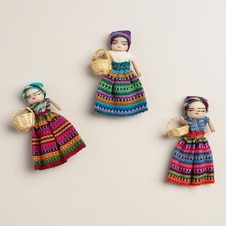 Large Worry Doll Magnets, Set of 2