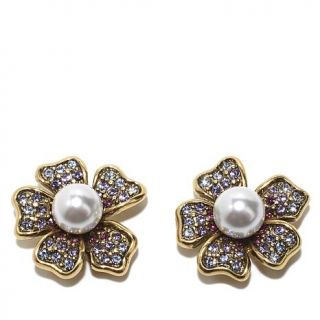 Heidi Daus Dogwood Flower Crystal Accented Jacket Earrings   7419069