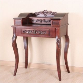 International Caravan Windsor 2 Drawer Telephone Accent Table in Dual Walnut Stain   3840