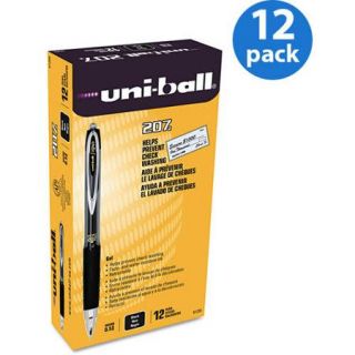 Uni ball Signo Gel 207 Roller Ball Retractable Gel Pen, Micro Fine, Dozen