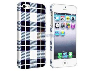 Insten Snap on Rubber Coated Case Cover Compatible with Apple iPhone 5 / 5S, Checker Style 2