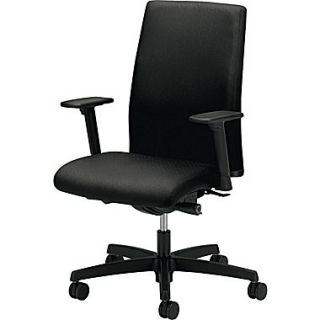 HON HONIW104NT10 Ignition Fabric Mid Back Office Chair with Adjustable Arms, Black