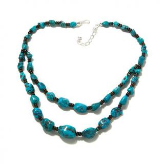 Jay King Iron Mountain Turquoise Bead 2 Strand Sterling Silver 20" Necklace   7870423