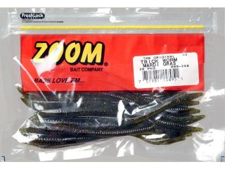 Zoom Soft Plastic Bass Fishing Bait 006 259 Trick Worm 20 PK Mardi Gras