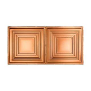 Fasade Traditional 3   2 ft. x 4 ft. Glue up Ceiling Tile in Polished Copper G52 25