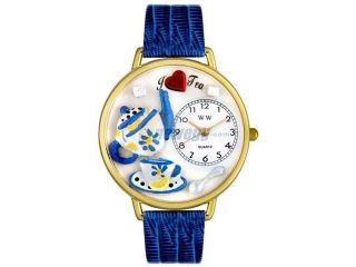 Tea Lover Royal Blue Leather And Silvertone Watch #U0310009