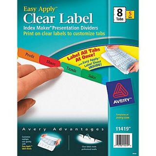 Avery Index Maker Clear Label Tab Dividers, Multicolor
