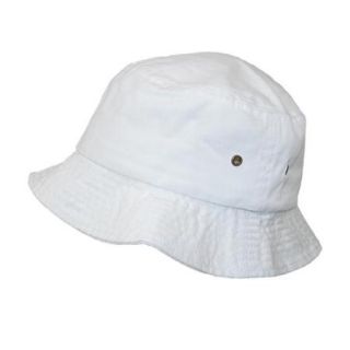 Sportsman Unisex Cotton Twill Summer Packable Travel Bucket Hat, White