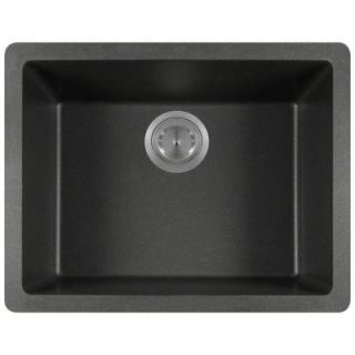 Polaris Sinks Undermount Granite 22 in. Single Bowl Kitchen Sink in Black P808 Black