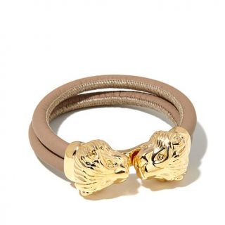 Bellezza Bronze Lion Head Leather Cord Bracelet   7741606