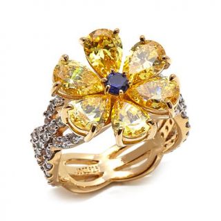 Jean Dousset 5.53ct Canary and Clear Absolute™ and Created Sapphire Flowe   7892943