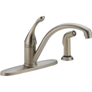 Delta Collins Stainless 1 Handle Low Arc Kitchen Faucet with Side Spray