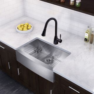 VIGO 30 inch Farmhouse Stainless Steel Single Bowl Kitchen Sink and