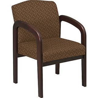 Office Star™ Custom Wood Guest Chair, Espresso Finish Wood with Nugget Fabric
