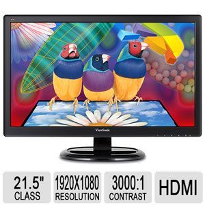 Viewsonic 22 Full HD LED Monitor   30001 Contrast Ratio, 6.5ms (GTG) Response Time, Multimedia Application, 16.7M colors, HDMI   VA2265SMH