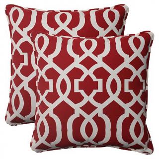 Pillow Perfect Set of 2 Outdoor 18.5" Throw Pillows   New Geo Red   7529163