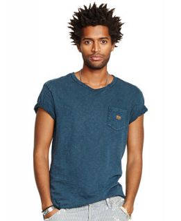 Denim & Supply Ralph Lauren Indigo Dyed Pocket T Shirt   Men