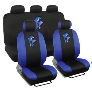 BDK Dolphins Design Car Seat Covers Full Set (Universal Fit)