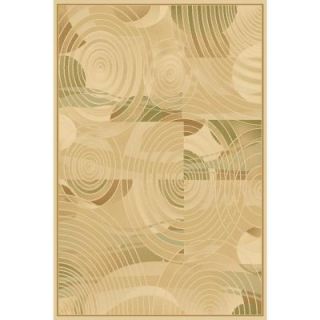 LA Rug Circles Cream Crown Collection 5 ft. x 7 ft 3 in. Indoor Area Rug RUCROW0507 859/16