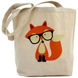  Hipster Red Fox Tote Bag
