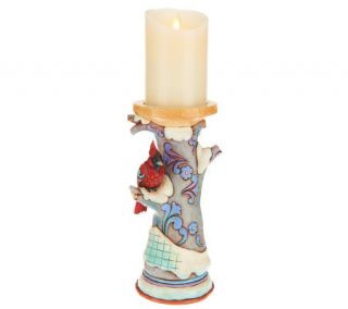 Jim Shore 11 1/4 Winter Pedestal with 5 Luminara Candle —