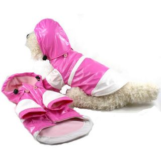 Pet Life Extra Small Pink and White Hooded Raincoat   13417128