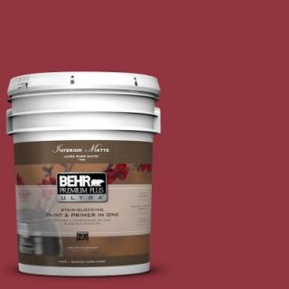 BEHR Premium Plus Ultra 5 gal. #UL100 6 Red Velvet Flat/Matte Interior Paint 175305