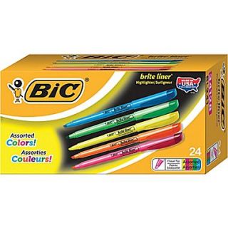 BIC Brite Liner Highlighters, Assorted Colors, Value Pack, 24/Pack
