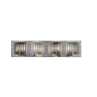 Alternating Current Firefly 4 Light Brushed Nickel Bath Vanity Light with Micro Texture Glass AC1294