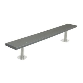 Ultra Play 6 ft. Gray Commercial Park Recycled Plastic Bench without Back Surface Mount G942SM GRY6