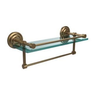 Allied Brass 16 in. W x 16 in. L Gallery Glass Shelf with Towel Bar in Brushed Bronze QN 1TB/16 GAL BBR