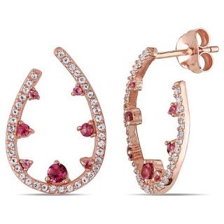 Allura 0.82 CT. T.W. Pink Tourmaline and White Topaz Earrings in